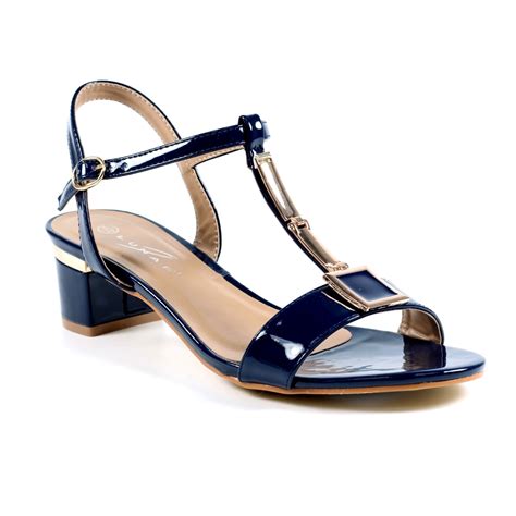 navy patent sandals.